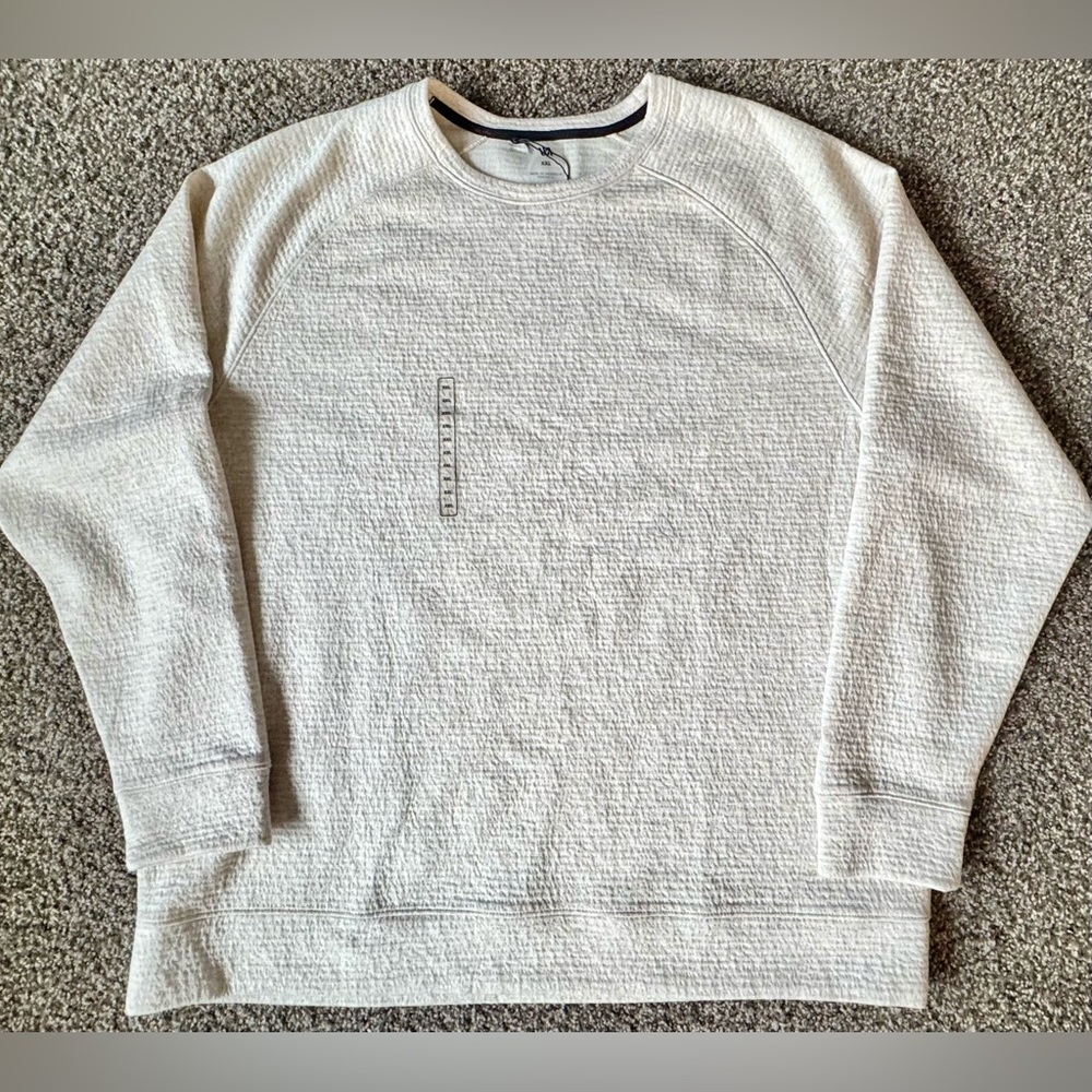 Men's VRST Lightweight Textured Crewneck Sweater - Off-White/Light Sand
